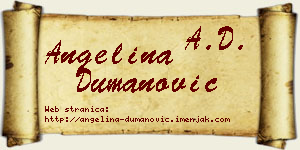 Angelina Dumanović vizit kartica